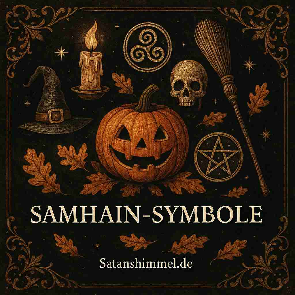 Zu den bekanntesten Samhain-Symbolen gehören Kürbisse, Kerzen, Schädel, Pentagramme, Hexenhüte und Besen, die alle den Übergang, Schutz und die Verbindung zur spirituellen Welt verkörpern.