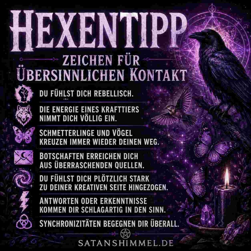 Zeichen für übersinnlichen Kontakt