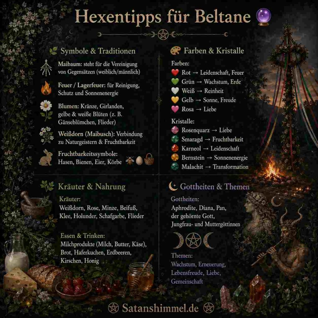 Beltane Symbole und Korrespondenzen Übersicht