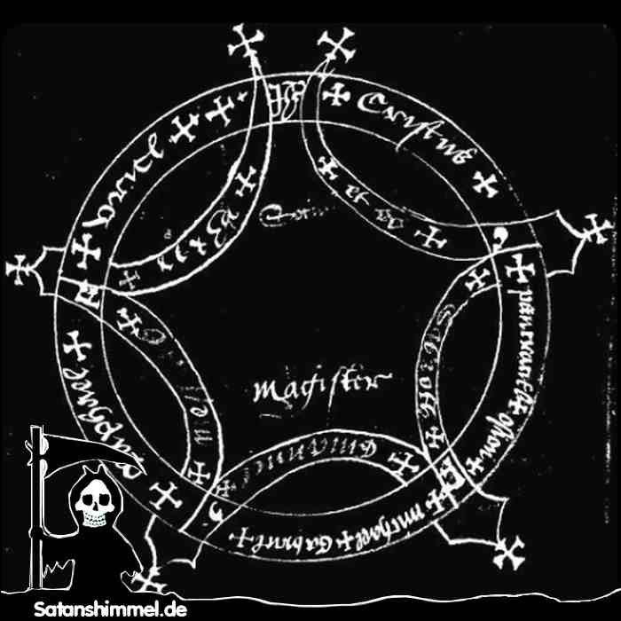 magischer Kreis mit Zeichen und Symbolen