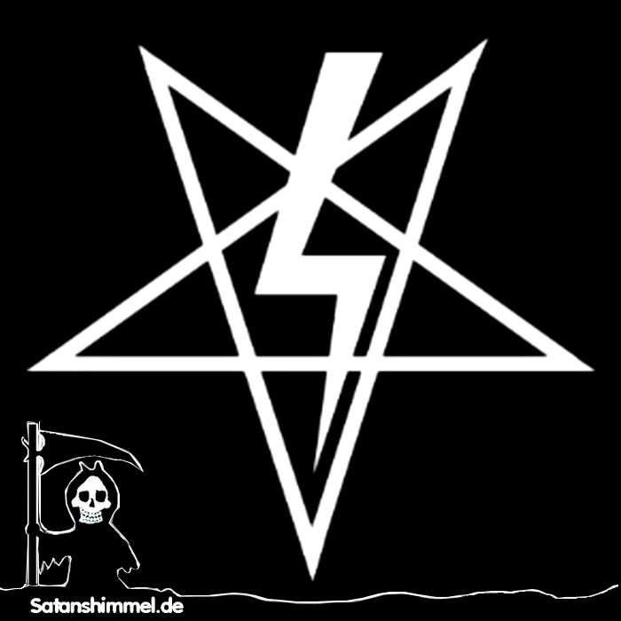 Pentagramm mit Blitz gilt als das "Siegel von Anton LaVey", dem Gründer der Church of Satan.