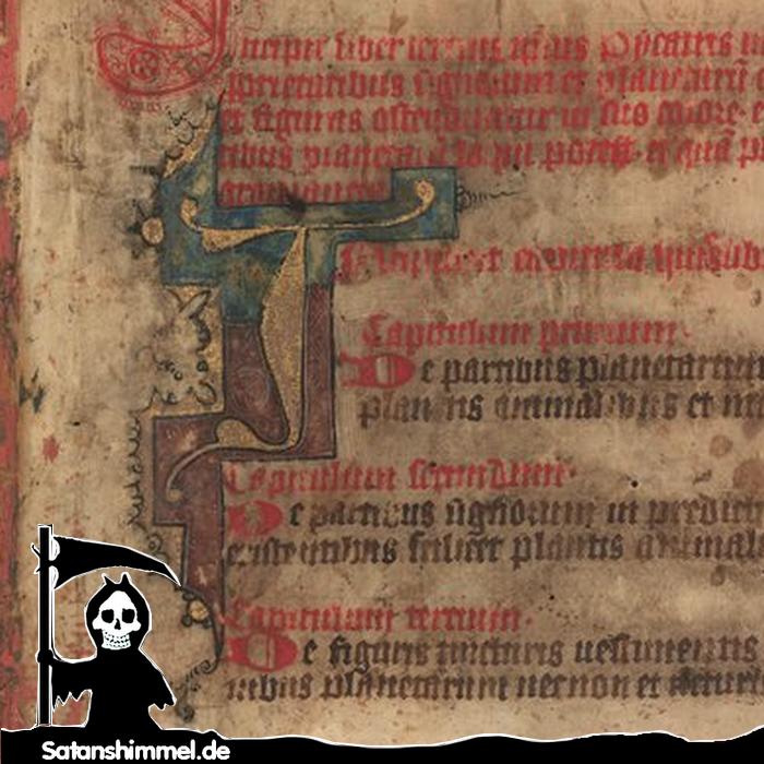 Eine Seite aus dem alten Hexenbuch "Picatrix" aus dem 14. Jahrhundert.