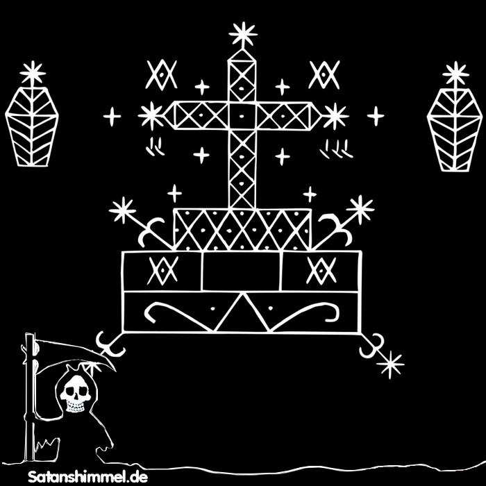 Zur Geisterbeschwörung brauchst du das Siegel eines passenden Geistes. Im Voodoo ist ein Veve ist ein graphisches Symbol bzw. Siegel, das einen Geist (Loa) in einem Ritual repräsentiert. 