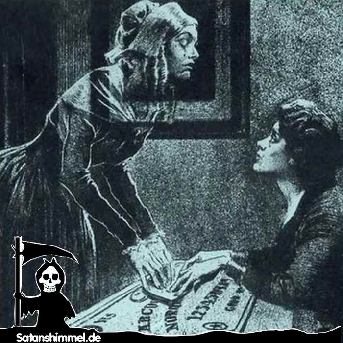 Kontakt zu einem Geist mit dem Ouija-Board: Der Geist ist links im Bild zu sehen.
