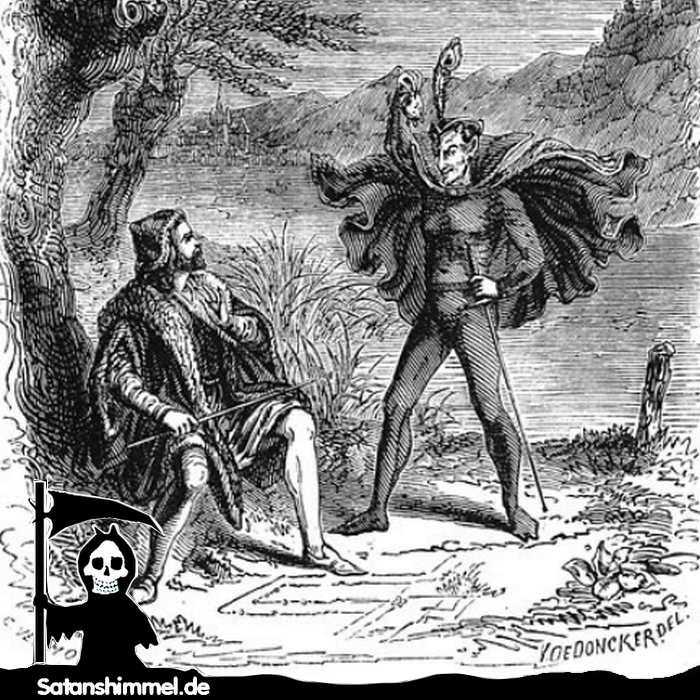 Faust und die Beschwörung des Teufels Mephistopheles, "Dictionnaire Infernal", Collin de Plancy (1863). 