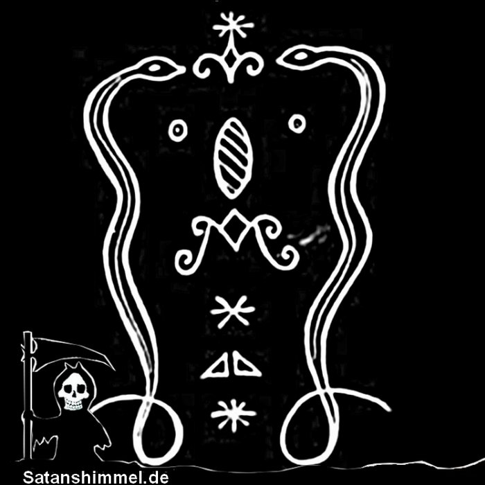 Damballah ist der schlangenförmige oberste Loa (Geist) in der haitianischen Religion des Voodoo. Er wird für Rituale der Weisheit und Fruchtbarkeit eingesetzt. Sein Siegel, was du für die Beschwörung brauchst, ist oben abgebildet.