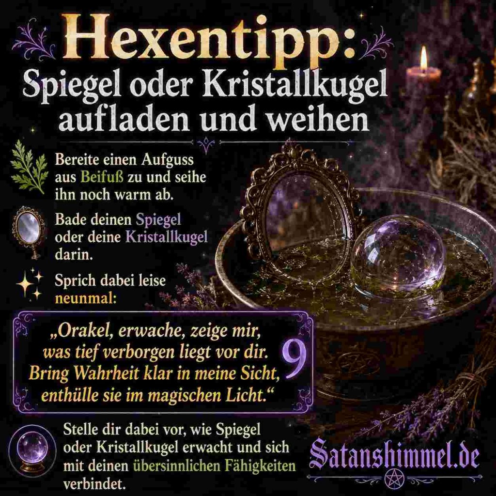 Anleitung in Wort und Bild zum Aufladen des magischen Spiegels