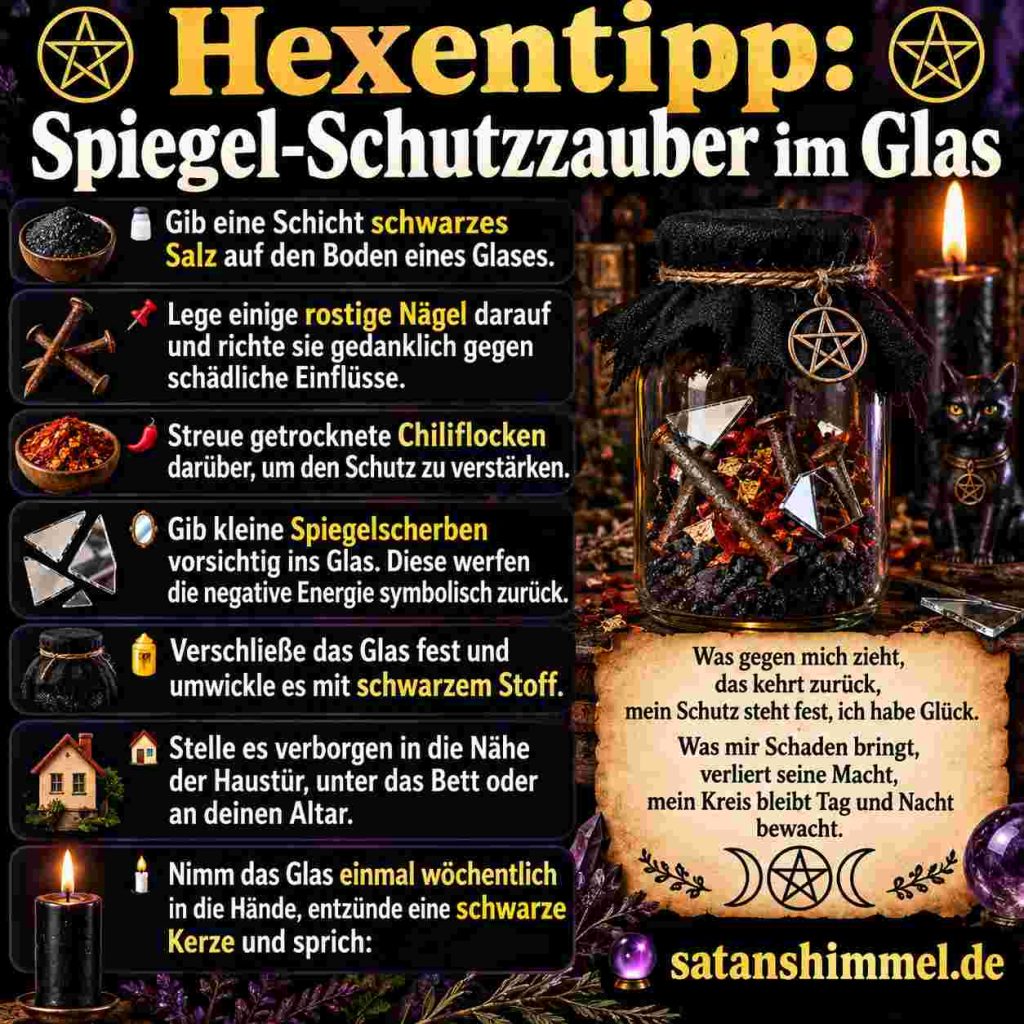 Spiegel-Schutzzauber im Glas