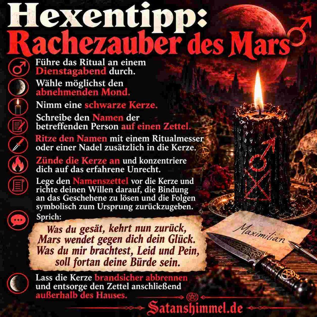 Rachezauber für Dienstag