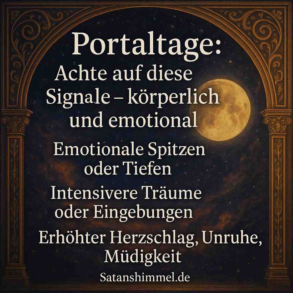 Anzeichen für Portaltage zeigen sich oft durch emotionale Höhen und Tiefen, intensive Träume sowie körperliche Symptome wie Unruhe, erhöhter Herzschlag oder plötzliche Müdigkeit.