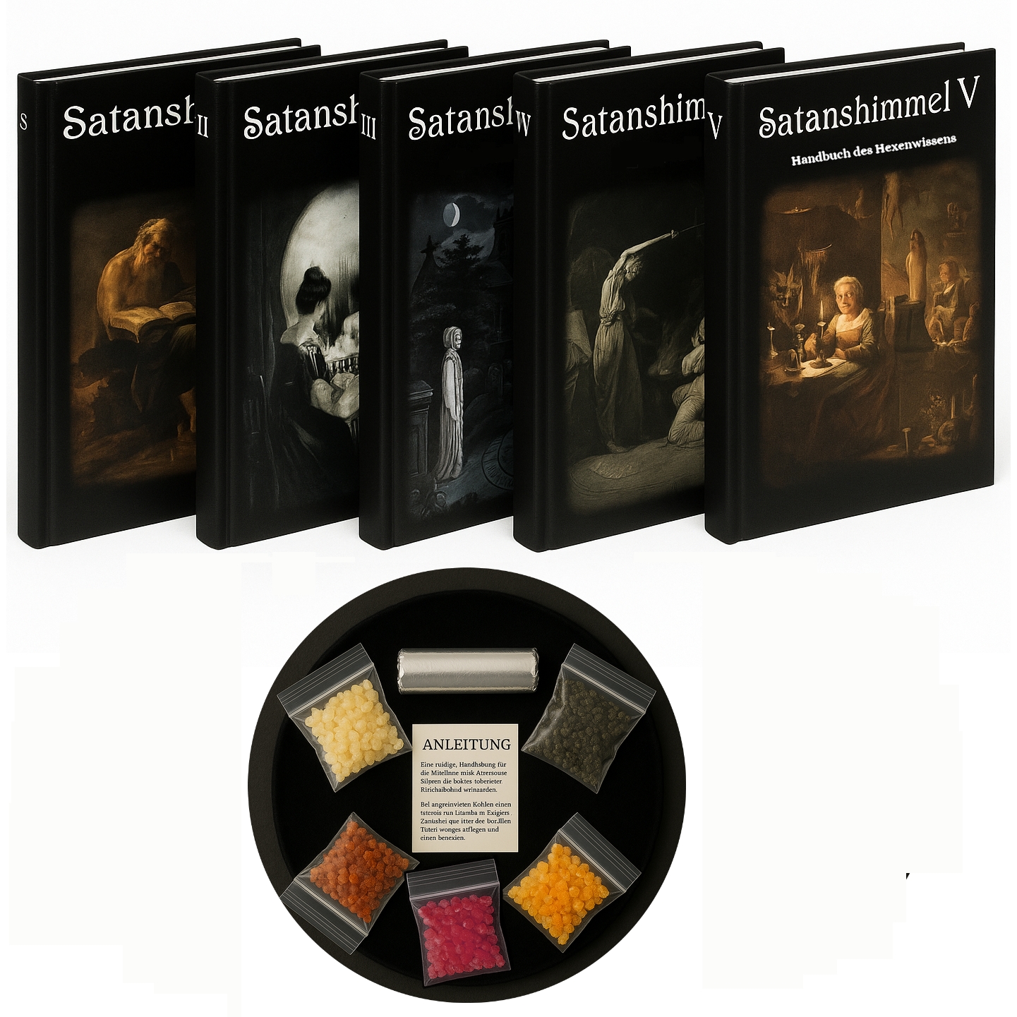 Satanshimmel Magiebücher mit Räucherset
