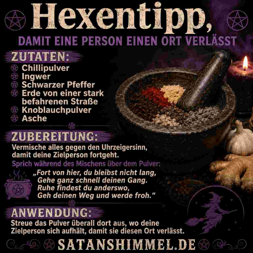 Ritual, damit eine Persn einen Ort verlässt