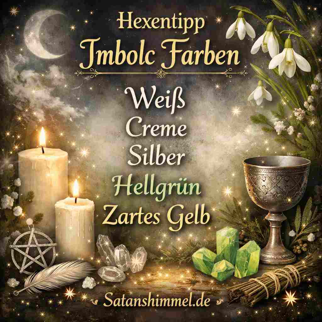Die Imbolc-Farben Weiß, Creme, Silber, Hellgrün und zartes Gelb stehen für Reinigung, Neubeginn, das erste Licht des Frühlings und erwachende Naturkräfte.