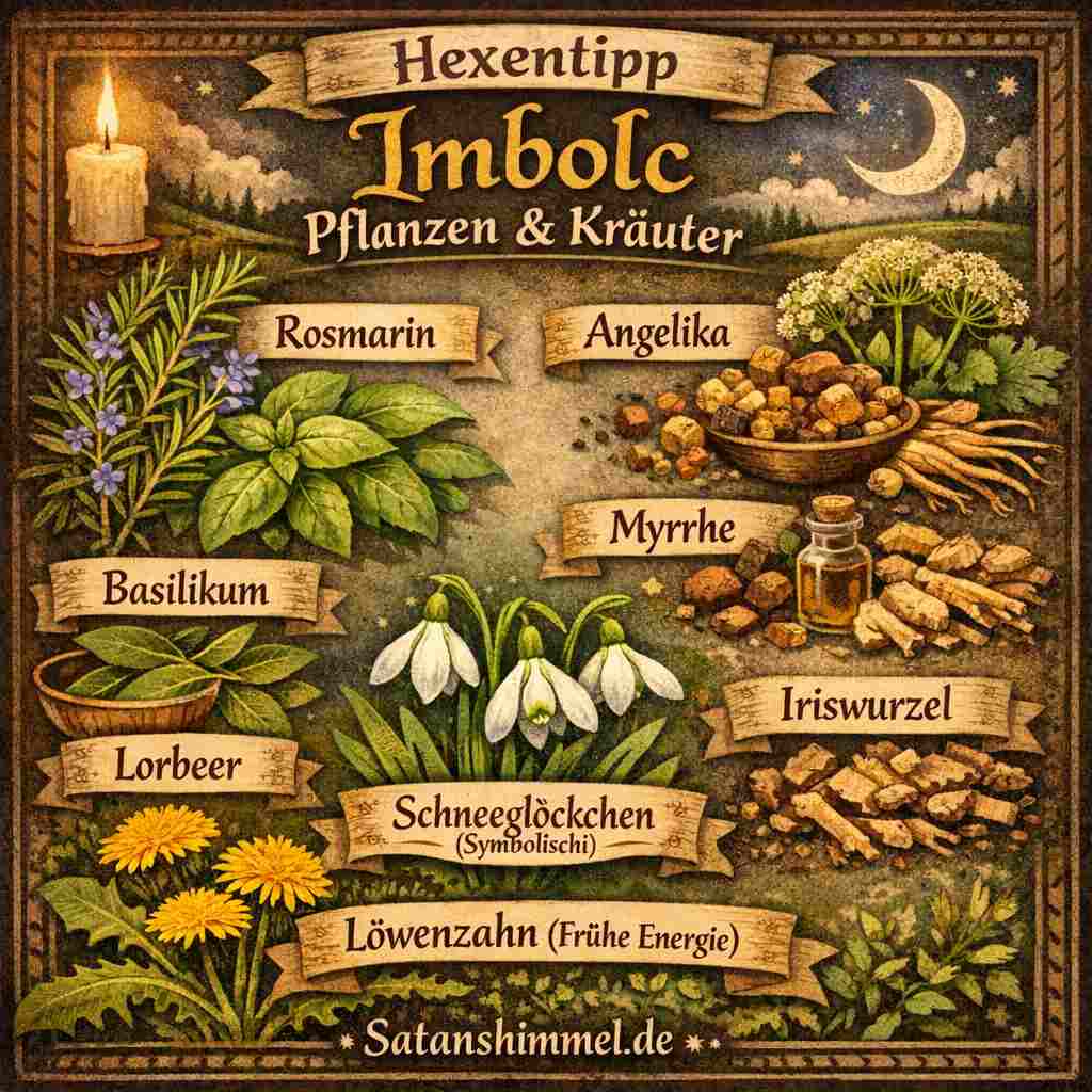Zu Imbolc spielen reinigende und lebensweckende Pflanzen und Kräuter wie Rosmarin, Lorbeer, Lavendel und Kamille eine wichtige Rolle, da sie Neubeginn, Schutz und frische Energie symbolisieren.