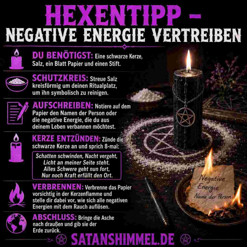 Anleitung zum Ritual, um negative Energie zu vertreiben