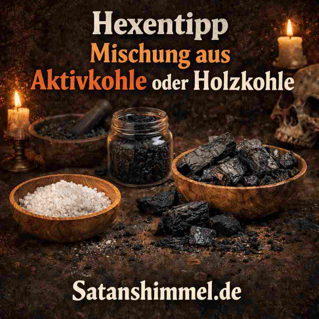Bei der Herstellung mit Holzkohle wird fein zermahlene, unbehandelte Kohle unter Salz gemischt, wodurch ein intensiv schwarzes Schutzmittel entsteht, das in der Hexerei häufig für Bannungen und Abgrenzungen verwendet wird.