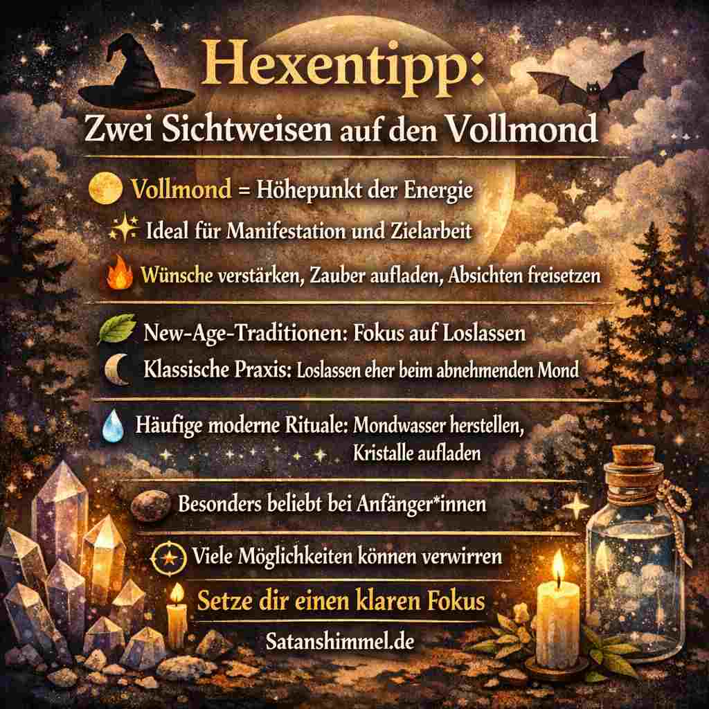 Der Vollmond gilt in vielen spirituellen Traditionen als Höhepunkt lunarer Energie, der Klarheit, Intensität und bewusste Ausrichtung begünstigt.