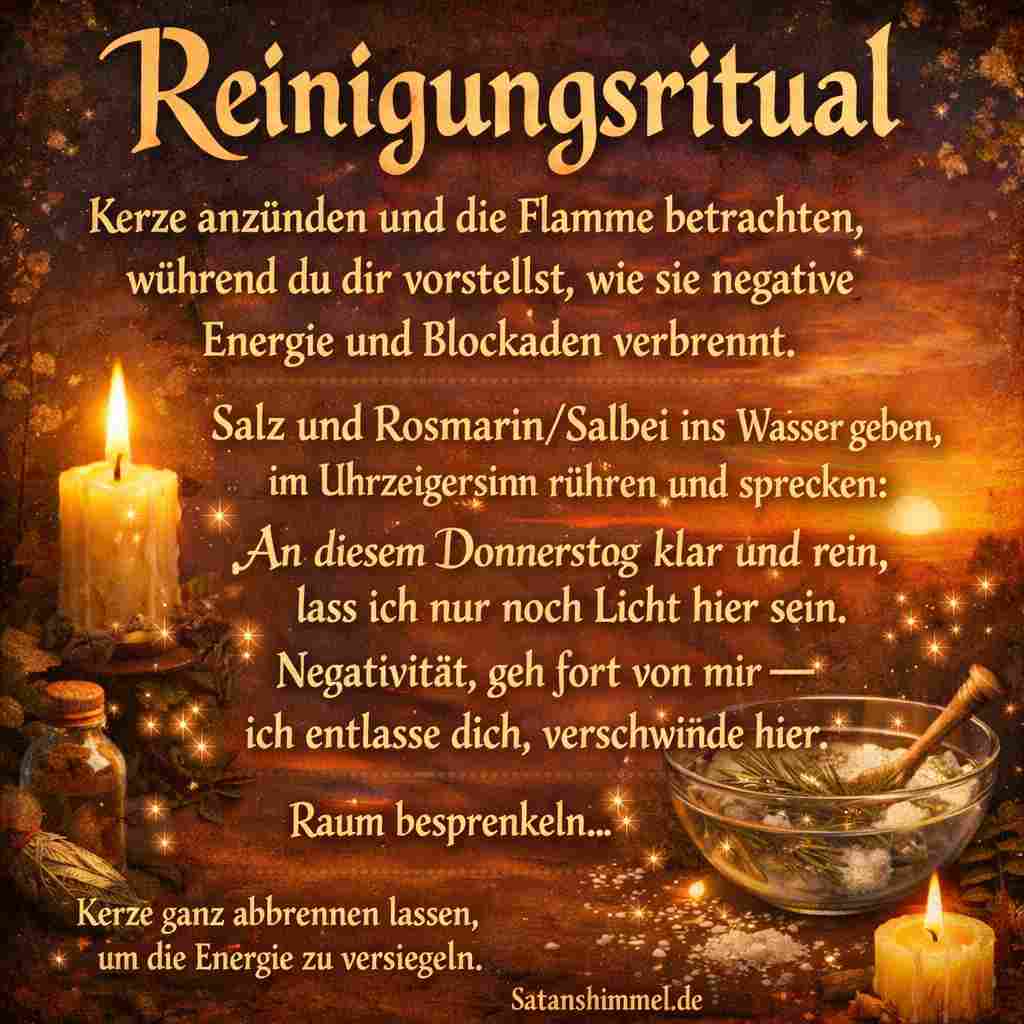 Das Reinigungsritual mit Kerze und Salz in der Hexerei nutzt Feuer und Mineralien, um symbolisch negative Energien zu lösen, Schutz aufzubauen und neue Klarheit in den Raum zu bringen.