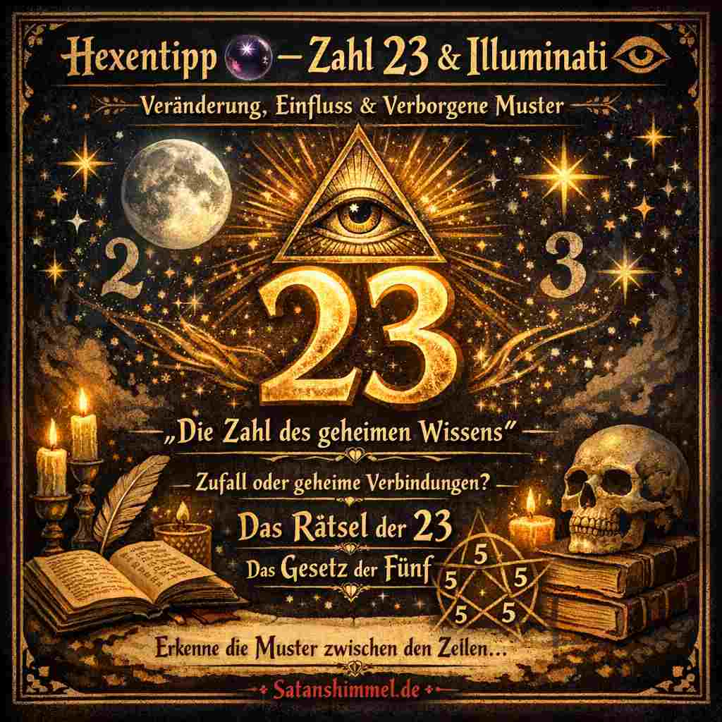 Die Zahl 23 wird mit den Illuminati assoziiert, weil Autoren wie Robert Anton Wilson und Robert Shea in der Illuminatus! Trilogy die 23 symbolisch als wiederkehrendes Zeichen für verborgenes Wissen und angebliche geheime Zusammenhänge verwendeten.