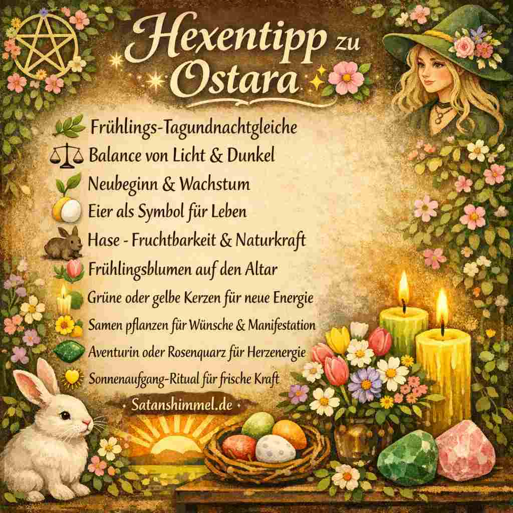 Das Gleichgewicht zu Ostara symbolisiert die Harmonie zwischen Licht und Dunkelheit und erinnert daran, dass alle Kräfte der Natur im Einklang miteinander wirken.