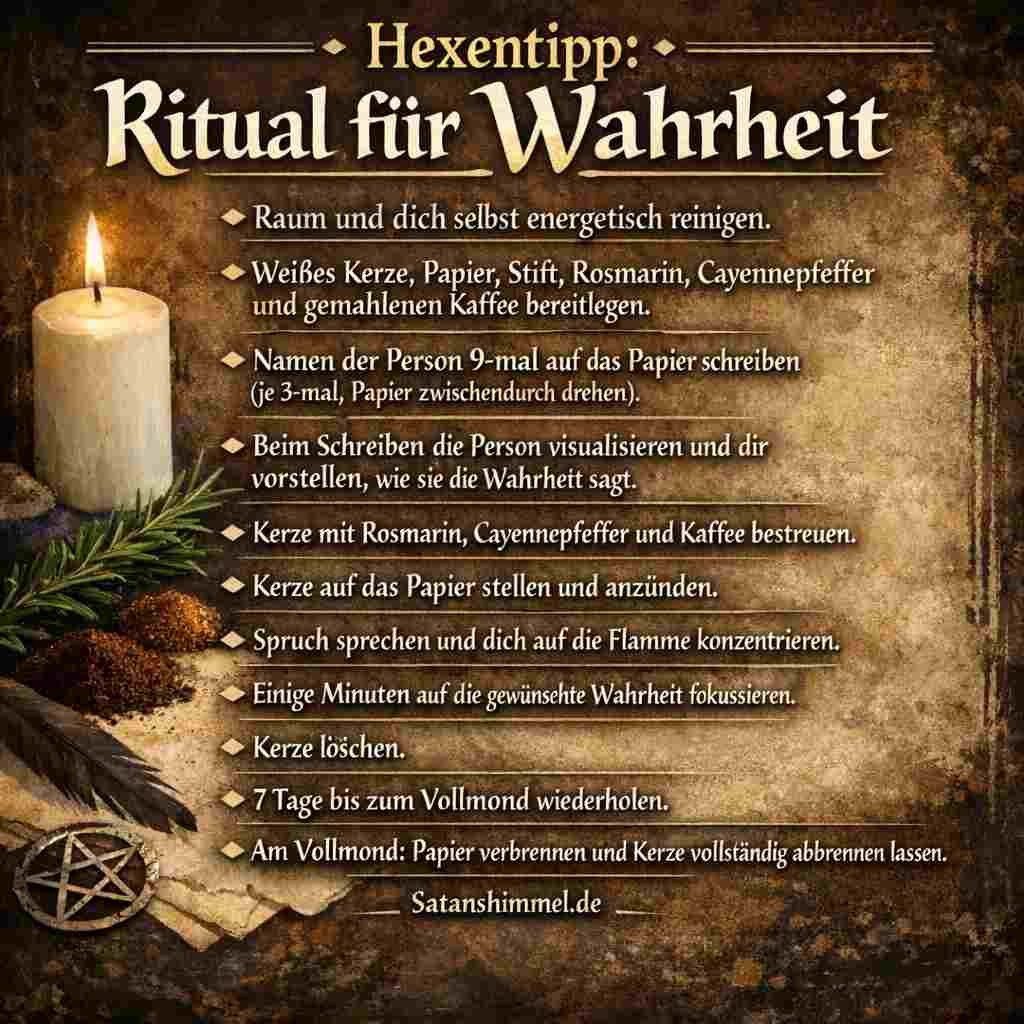 Dieser Zauber bringt verborgene Wahrheiten ans Licht und sorgt dafür, dass ehrliche Antworten offenbart werden.