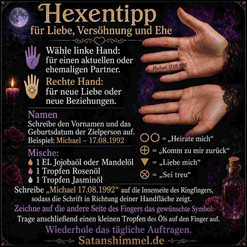Ritual Anleitung für Liebe, Versöhnung oder Ehe
