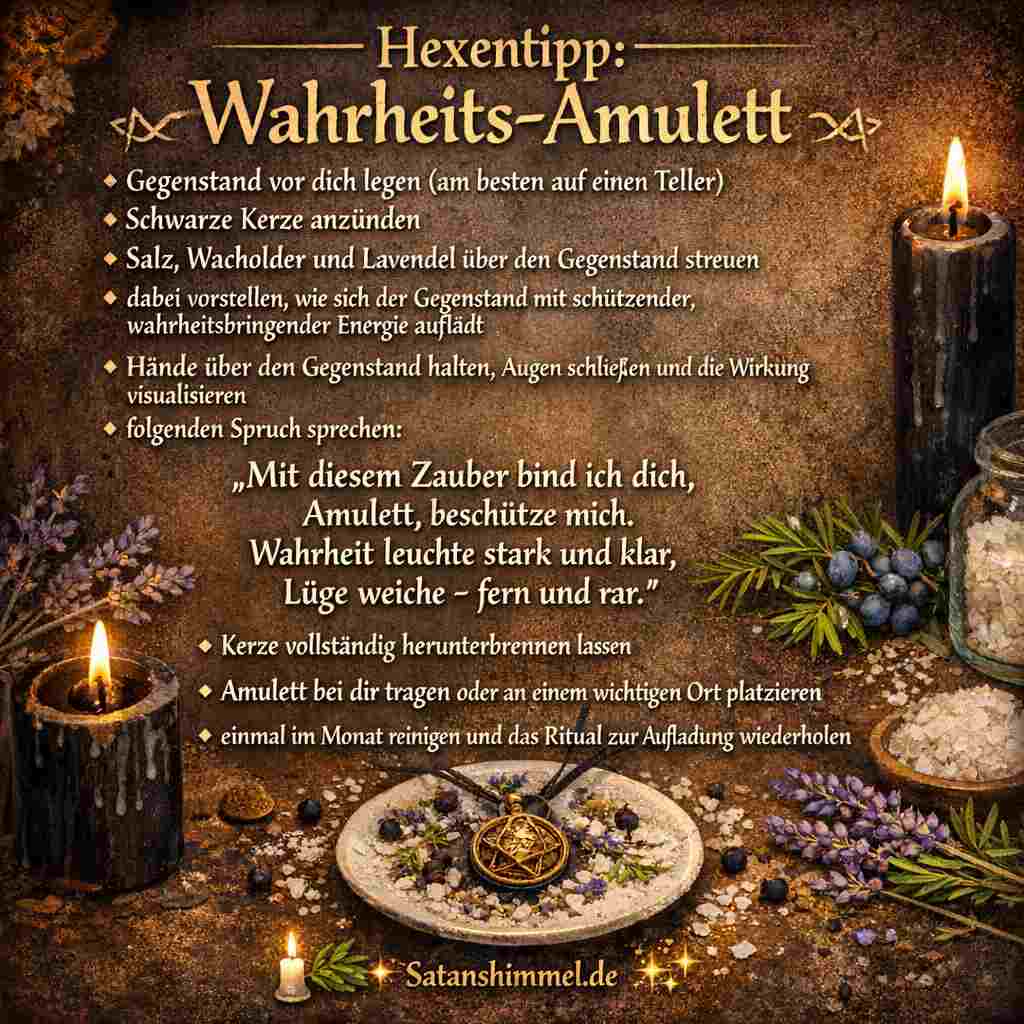 Mit diesem einfachen Ritual erschaffst du ein Amulett, das dich vor Lügen schützt und Wahrheit sowie Ehrlichkeit in dein Leben zieht.