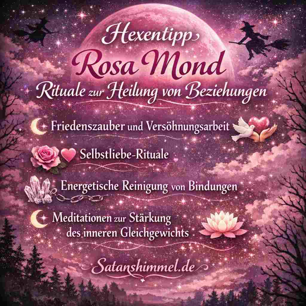 Der Rosa Mond im April 2026 symbolisiert in der spirituellen Deutung Erneuerung des Herzens, Harmonie in Beziehungen und sanftes Wachstum, begleitet von einer besonders liebevollen, ausgleichenden Mondenergie.