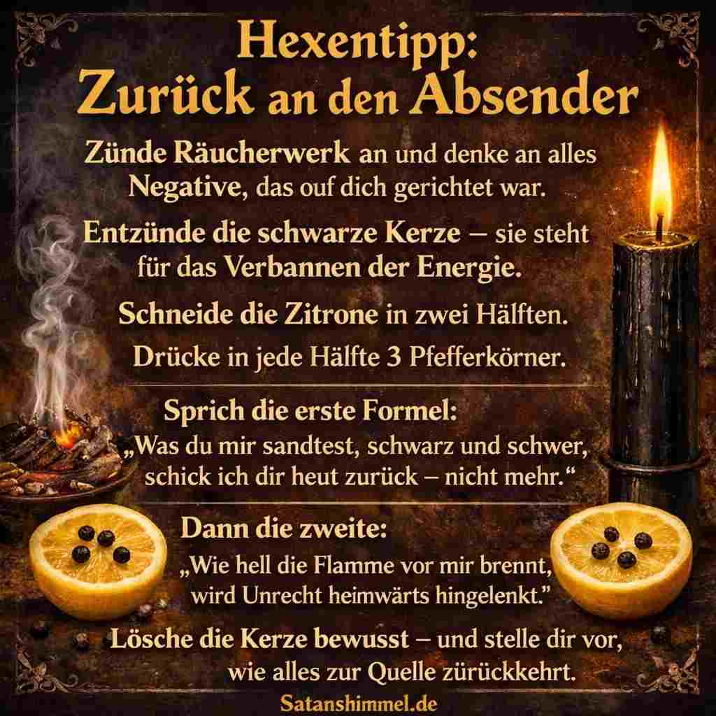 Mit diesem Ritual sendest du negative Energien bewusst zu ihrem Ursprung zurück und stärkst gleichzeitig deinen eigenen Schutz.