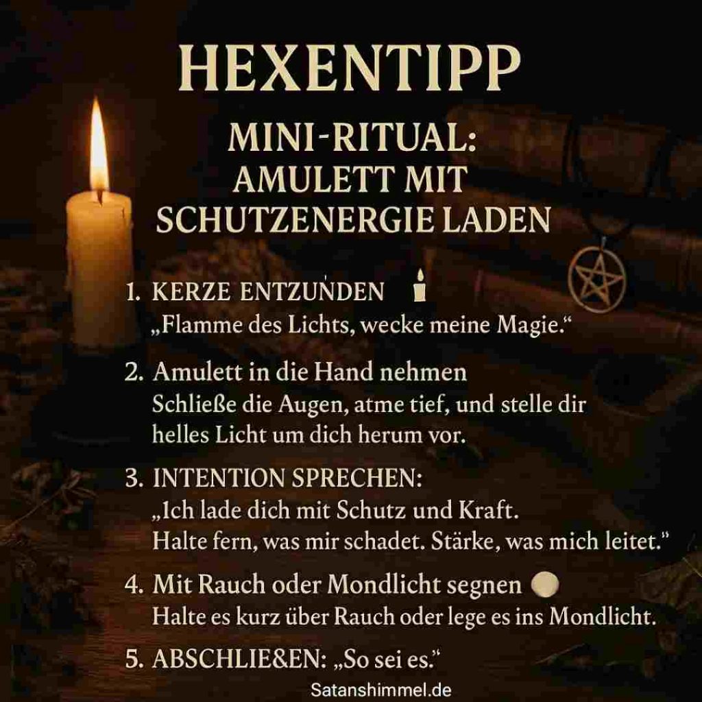 Mit diesem Mini-Ritual lädst du dein Amulett bewusst mit Schutzenergie und deiner persönlichen Intention auf.