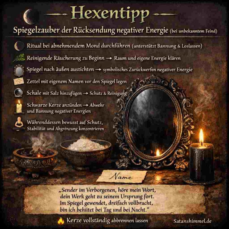Mehr über den Artikel erfahren Spiegelzauber: Rücksendung negativer Energie bei unbekanntem Feind