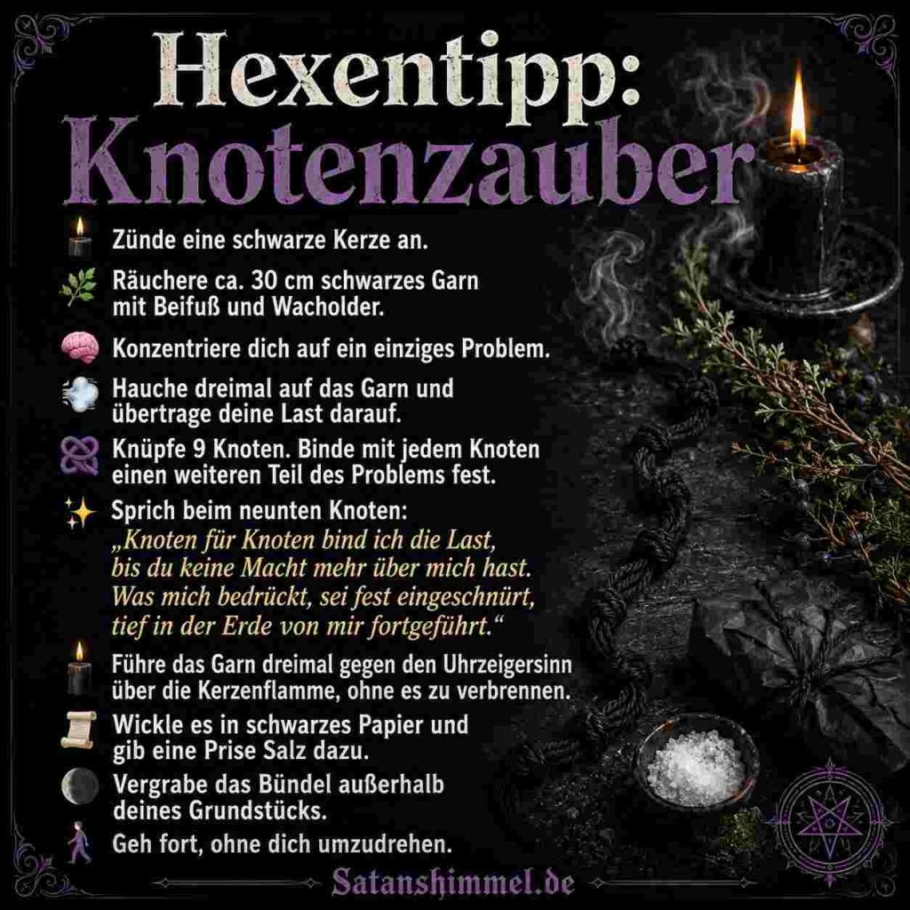 Knotenzauber, um ein Problem loszuwerden Anletung.