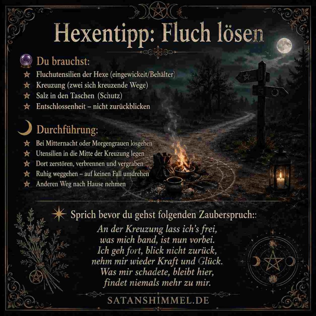 Dieses Ritual ist geeignet, wenn jemand die Gegenstände eines gegen ihn gerichteten Fluchs gefunden hat und die Verbindung dazu bewusst lösen möchte.