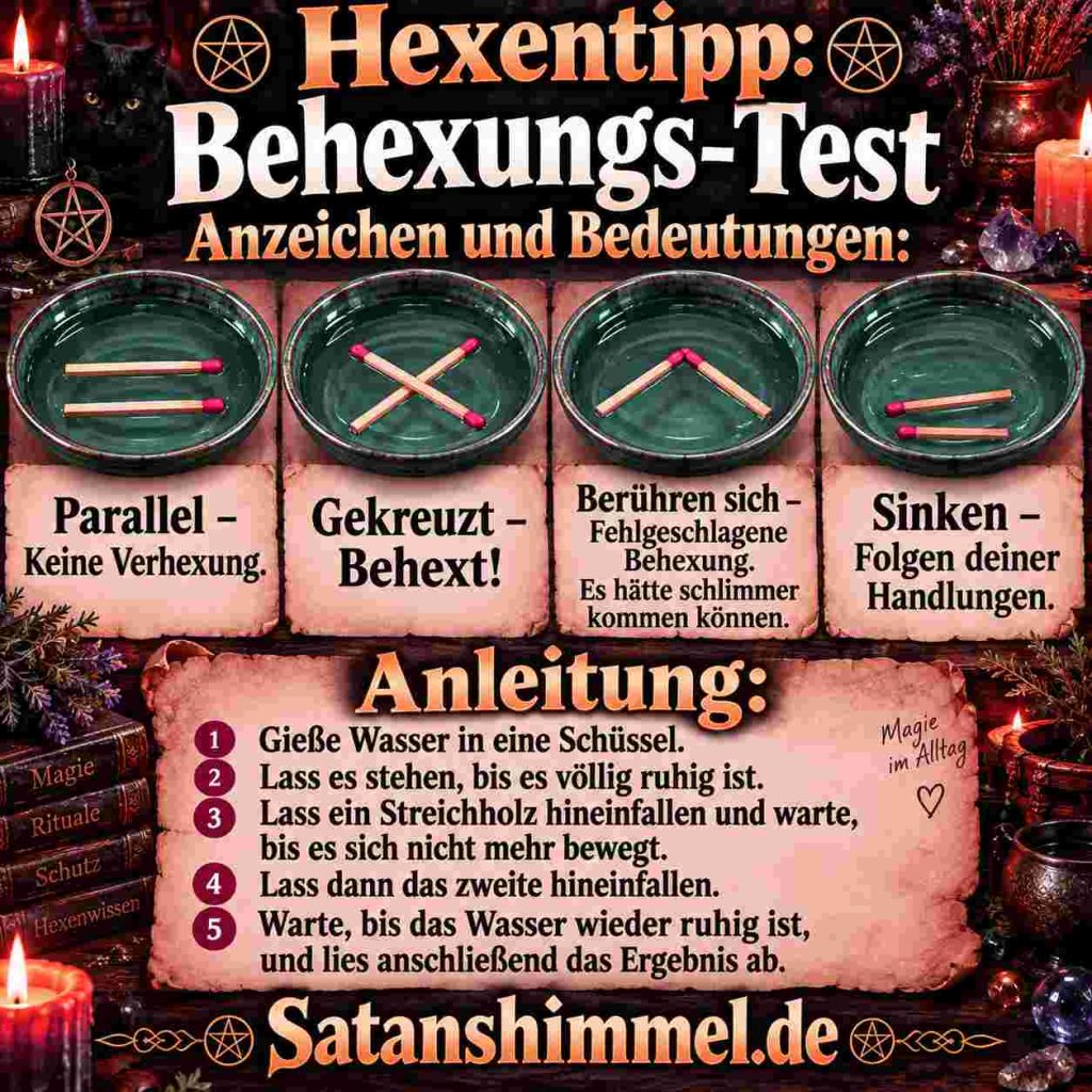 Behexungs-Test mit Streichhölzern Anleitung