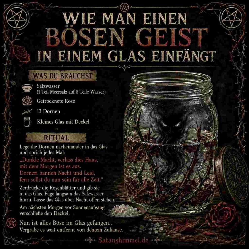 Ritual bösen Geist in Hexenflasche sperren