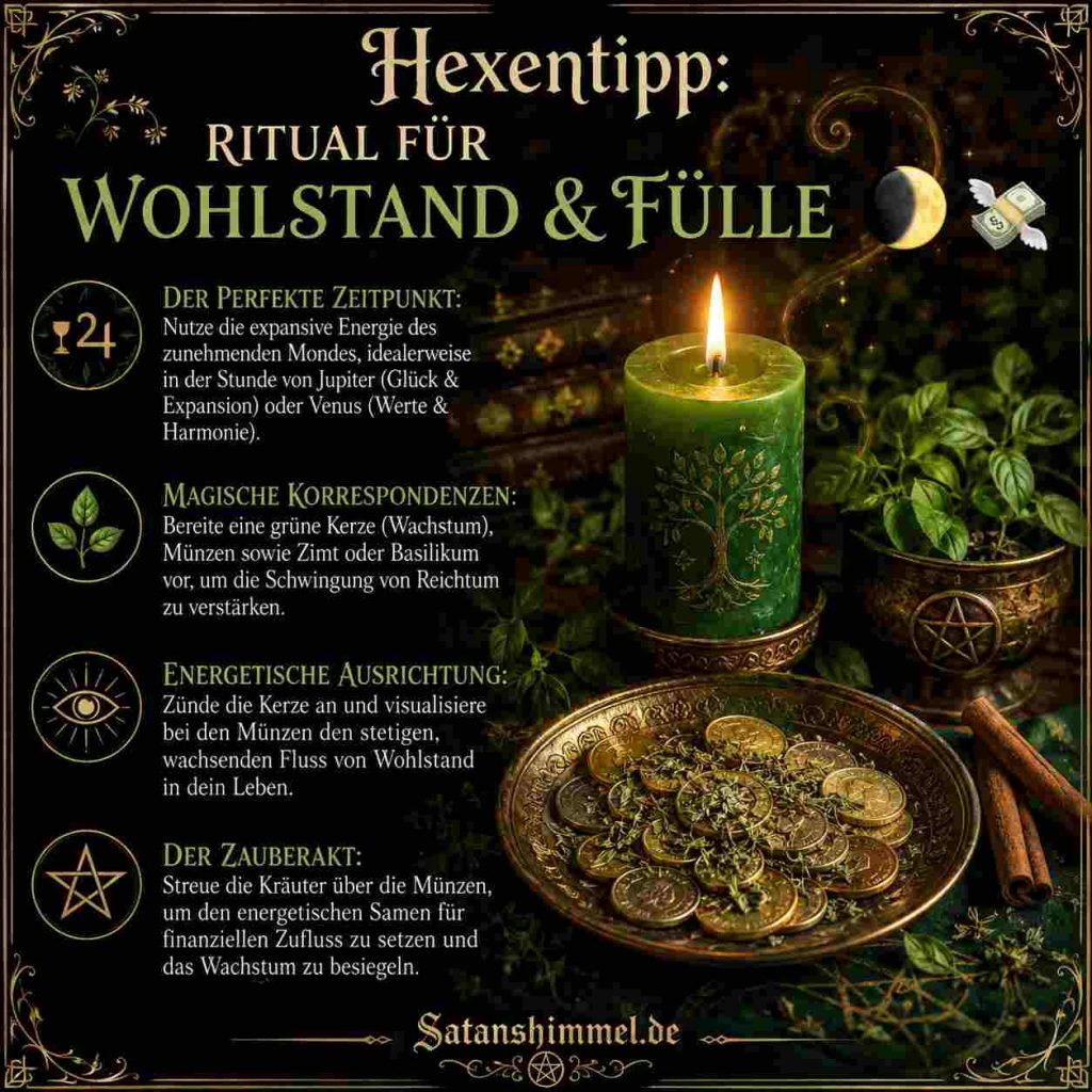 Ritual zunehmender Mond für Reichtum