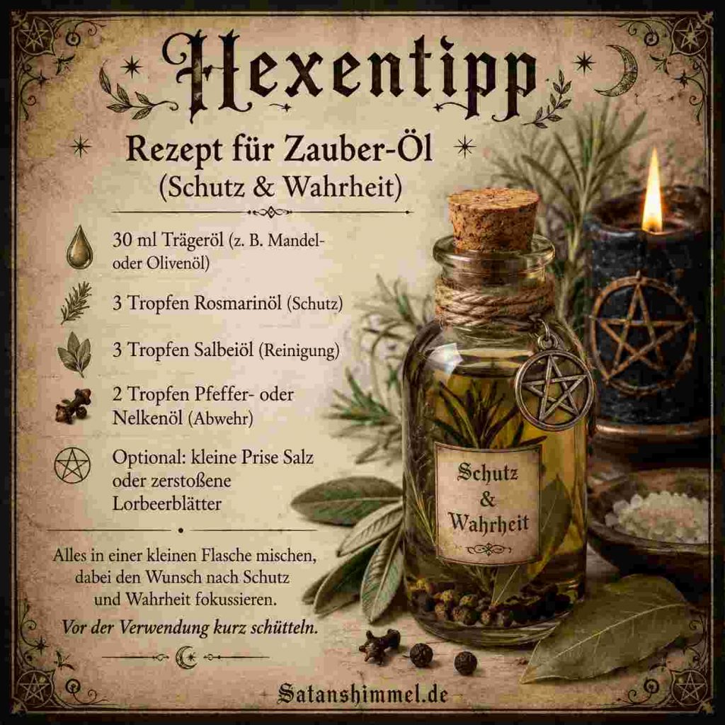 Rezept für Zauberöl für Schutz und Wahrheit