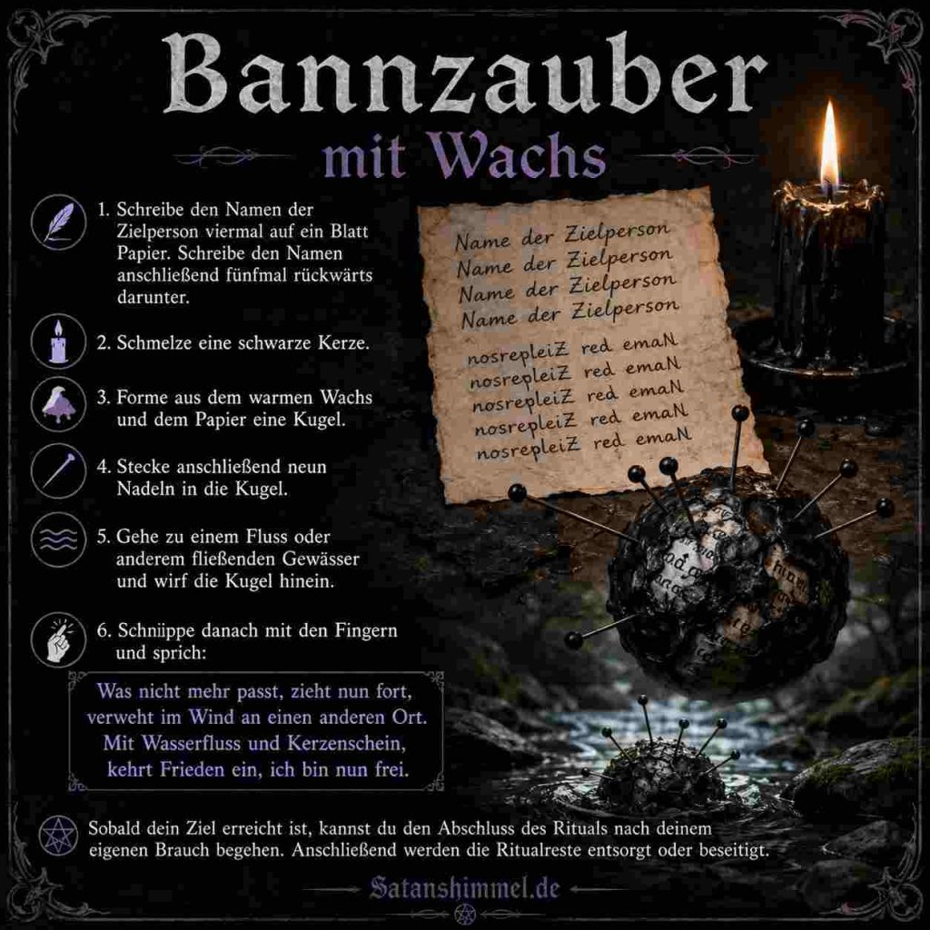 Bannzauber Ritual mit Kerzenwachs