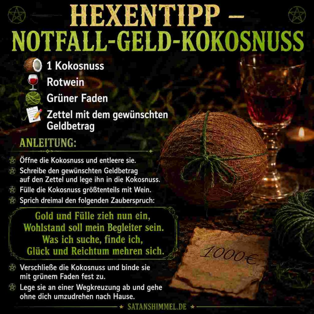 Geldzauber Ritual mit Kokosnuss