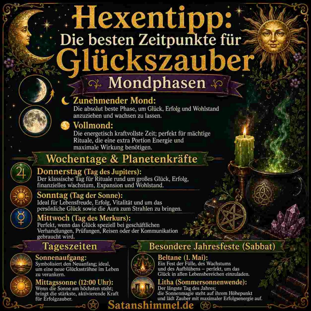 Die besten Zeitpunkte für Glückszauber