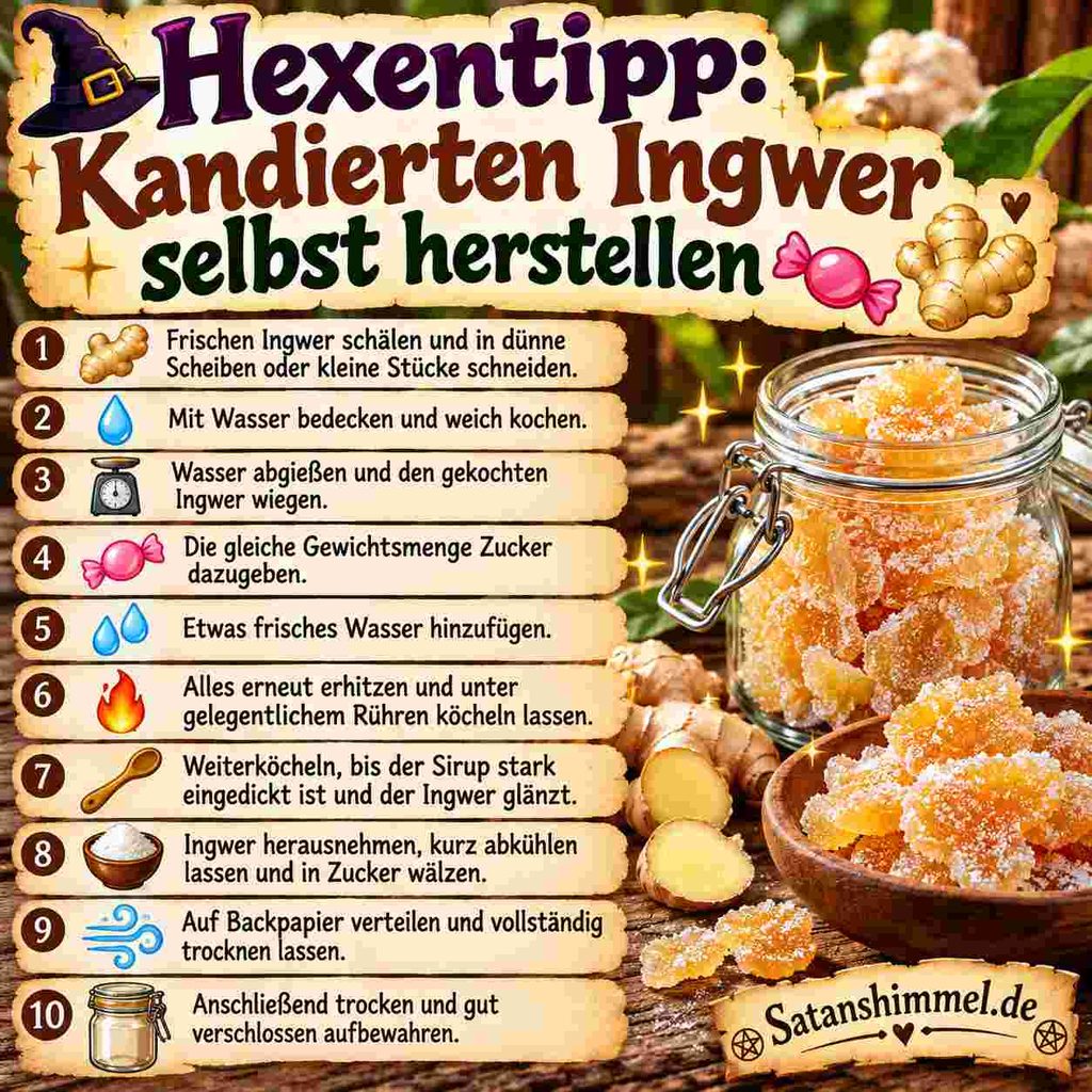 Kandierten Ingwer selbst herstellen