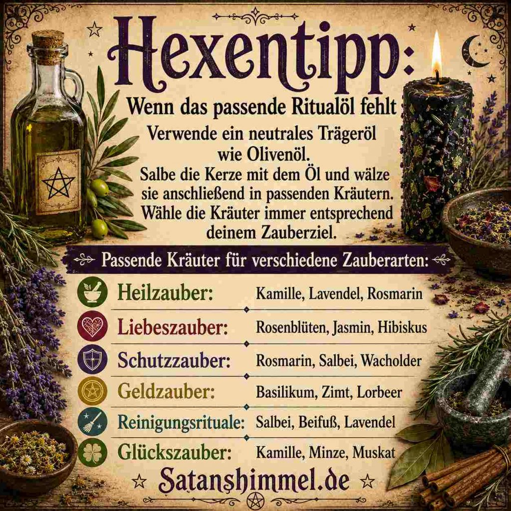 Hexentipp wenn Ritualöl fehlt