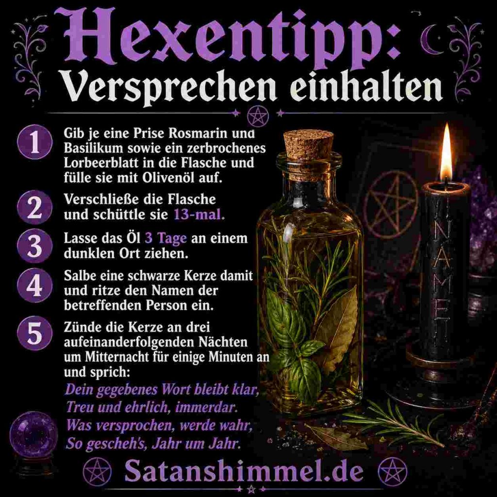 Ritual, damit eine Person ihr Versprechen hält