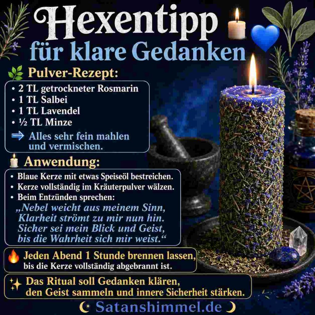 Ritualanleitung, um klare Gedanken zu bekommen