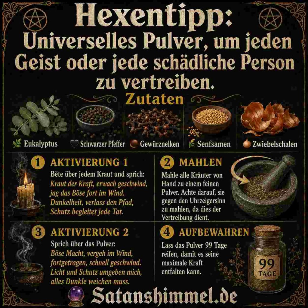Rezept für universelles Hexenpulver zum Schutz
