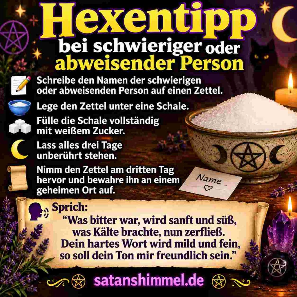 Ritual mit Zucker bei abweisender Person