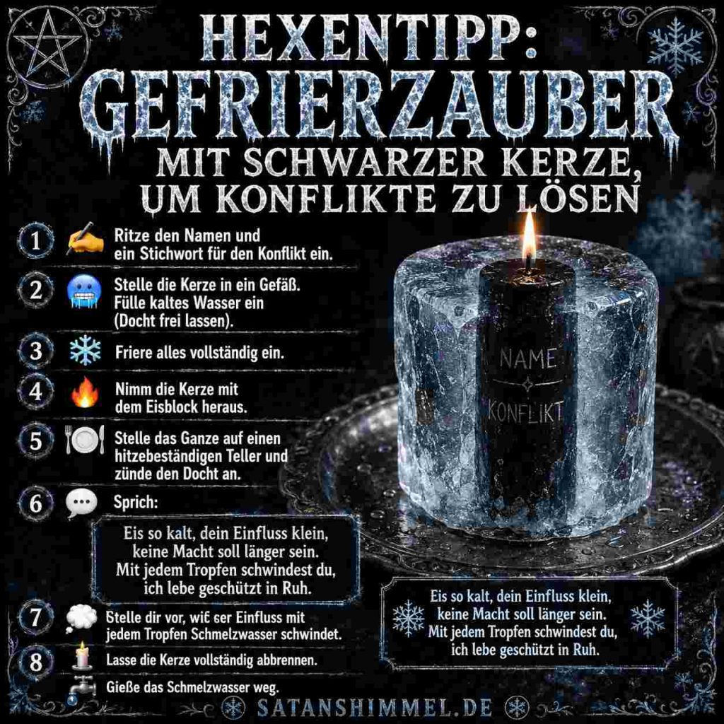 Gefrierzauber mit der schwarzen Kerze, um Konflikte zu lösen
