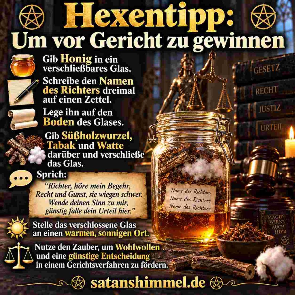 Ritual, um vor Gericht zu gewinnen.