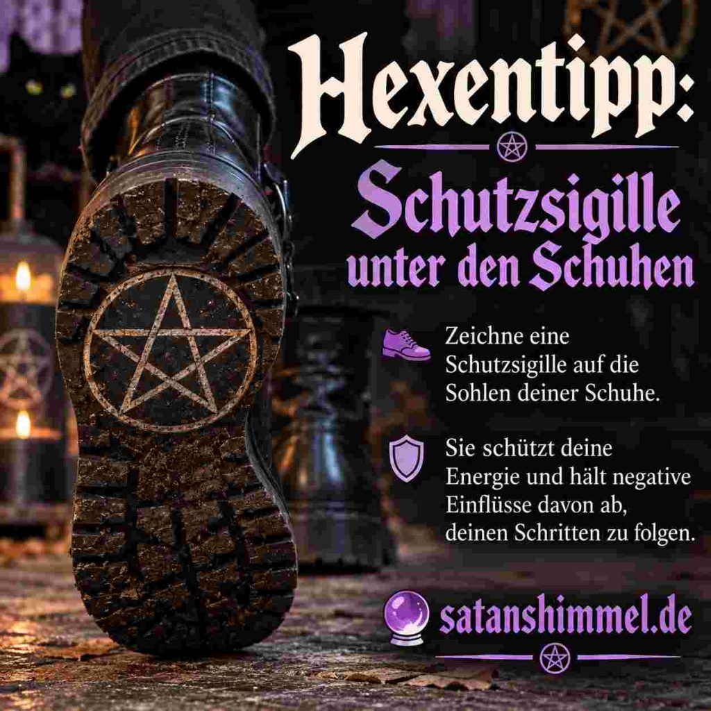 Hexentipp Schutzsigille unter Schuh