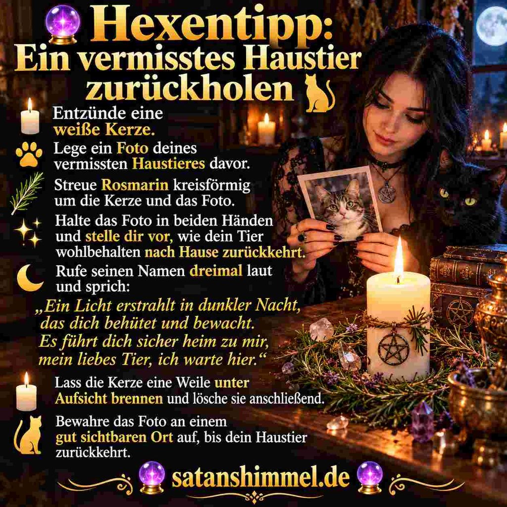 Ritual, um ein vermisstes Haustier wiederzufinden